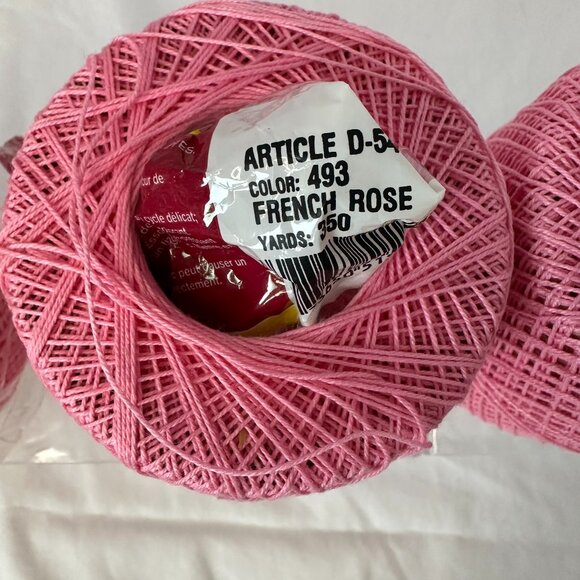Crochet Thread Size 10 - 3 Spools South Maid French Rose #493  Vintage Rare Find - Picture 6 of 8